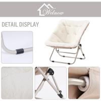 Silla de Comedor Grande y Plegable de Piel Sintética Suave Diseño de Luna para Dormitorio, Sala de Estar, Habitación - details 4