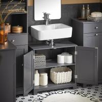 Armario de Baño de Suelo con 1 Estante y 2 Puertas 60 x 30 x 60 cm Ideal para Almacenamiento de Lavabo - details 11