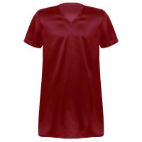Camisón de satén para hombre y mujer, ropa de dormir de manga corta con cuello en V, ropa de dormir para el hogar, ropa de dormir con abertura lateral, albornoz para dormir - details 10