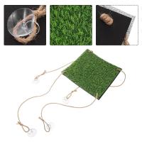 Colchoneta de hierba Artificial para columpio de pájaros, cama de dormir Natural para hámster con forma redonda/cuadrada con ganchos, estera colgante para buscar comida, juguetes para animales pequeños - details 8