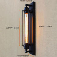 Bombilla rústica Vintage T300 Edison, luz de pared, filamento incluido, lámparas de pared, lámpara de Metal, candelabro de pared para cocina, escalera, negro - details 1