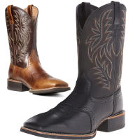 Botas vaqueras occidentales de punta ancha con empalme tallado, talla grande - details 13
