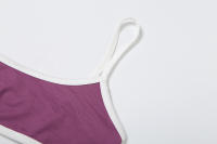BUNO-Conjunto informal de 2 piezas para mujer, chándal, camisola con ribete blanco + pantalón corto de vendaje lateral, ropa de calle deportiva elástica a juego - details 12