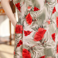 Elegante Vestido de Verano 2024 Estilo Vintage Suelto para Mujeres Cuello en V Casual - details 30
