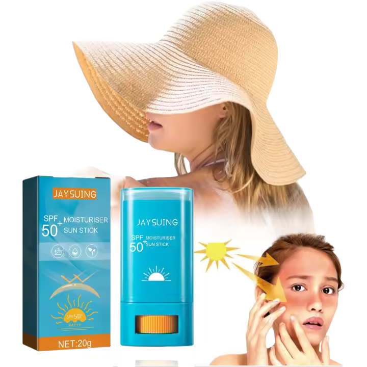 Protector solar facial SPF50+ para todo tipo de piel, resistente al agua, ligero, eficaz, duradero, protector solar hidratante en barra - 1