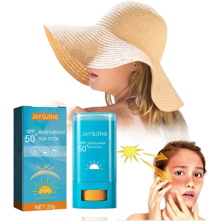 Protector solar facial SPF50+ para todo tipo de piel, resistente al agua, ligero, eficaz, duradero, protector solar hidratante en barra - 1