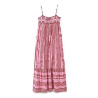 Vestido sin mangas de moda de verano, estilo casual suelto con falda larga de poliéster. - details 1