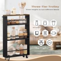Carrito de Cocina de 3 Niveles Organizador de Almacenamiento con Rodillas para Hogar, Oficina, Almacenamiento de Cocina - details 1