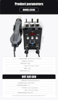 BGA Rework Solder Soldering Station 2in1 Hot Air Gun Adjustable temperature For SMD SMT IC Welding Repair Desoldering Tools 8586 - details 2