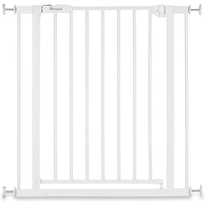 Niños Escalera, para Anchos de 75-80 cm, Puerta Seguridad Bebe sin Taladrar, Vallas para Perros, Cierre Manual, Metal - Blanco - 1