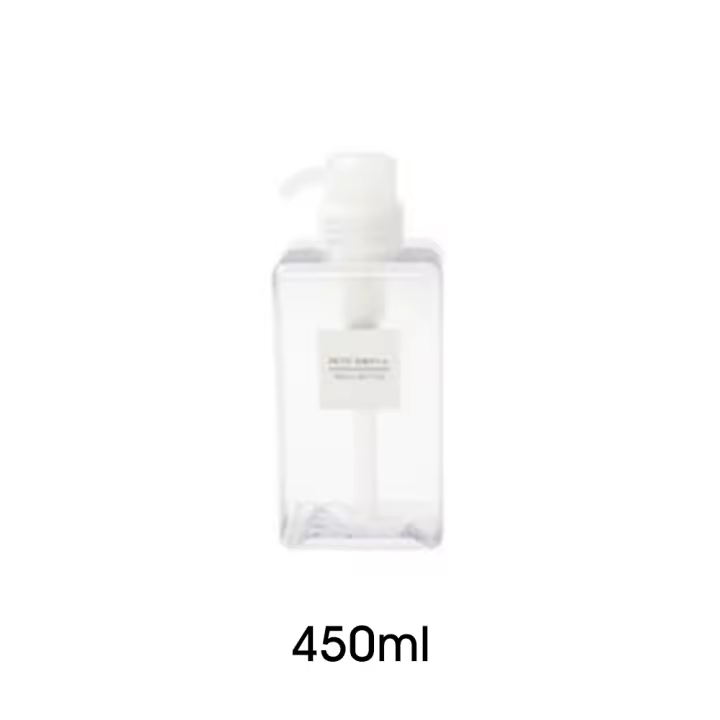 Botellas de Plástico Vacías para Bomba Transparentes Cuadradas Recargables con Líquido para Loción 250ml/450ml/650ml - 1