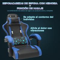Silla de Juegos Ergónómica Silla de Oficina con Masajeador Carga de 150kg Ajustable Altura - details 36