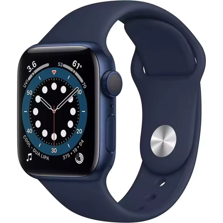 Apple Watch Series 6 (GPS + Cellular, 40 mm) - Caja de aluminio azul con correa deportiva Deep Navy (renovada) - 1
