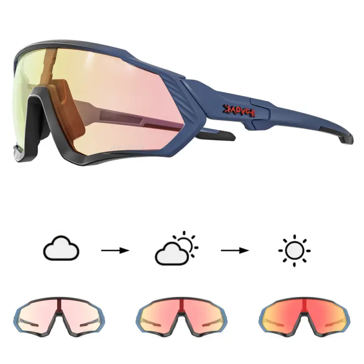 Gafas de Sol Photochromic Kapvoe para Ciclismo Estilo Fashion Protección UV400 Material de Lentes Plástico Ajuste de Luz Policarbonato Universal - 1
