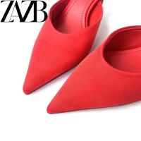 Zapatos de tacón alto de diseño minimalista con tiras puntiagudas de boca poco profunda y tacones altos ahuecados para mujer - details 5
