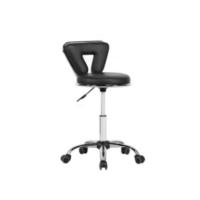 Taburete redondo giratorio de piel sintética para oficina, silla de oficina con ruedas, altura ajustable, silla de trabajo rosa. - details 7