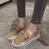 Zapatillas para Mujer de Tamaño Grande Primavera 2025 Suela Gruesa con Cordón de Diamantes de Imitación Estilo Coreano Casual para Estudiantes - details 17