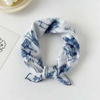 Pañuelo floral con doble estampado logo, pañuelo de algodón Paisley, pañuelo cuadrado - details 4