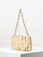 Bolso de hombro tejido Vintage, bolsa de nube plisada, bolso de cadena de Metal, monedero de paja para vacaciones de estilo playero - details 20