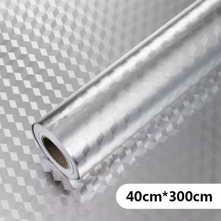 Adhesivo autoadhesivo a prueba de aceite para cocina moderna de 300cm, papel de aluminio, pegatina autoadhesiva para pared para armario de cocina, papel tapiz DIY - 1