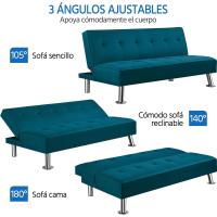 Sofá Cama Plegable de Poliéster 3 Plazas Tamaño 166.5 X92.5cm Capacidad 350 KG - details 5