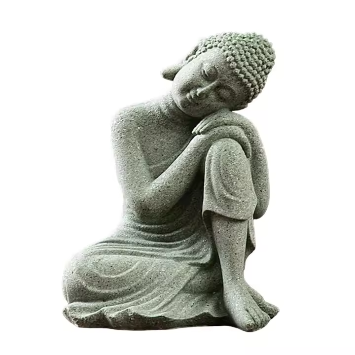 Estatua de Buda de piedra, adornos de Arte de mesa, decoración de habitación del hogar, regalo para decoración de inauguración de la casa - 1