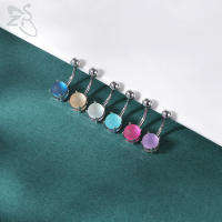 ZS-Anillo de Ombligo de acero inoxidable para mujer, Piercing redondo, joyería de Ombligo, cristal de corazón, 14G, 1 unidad - details 8