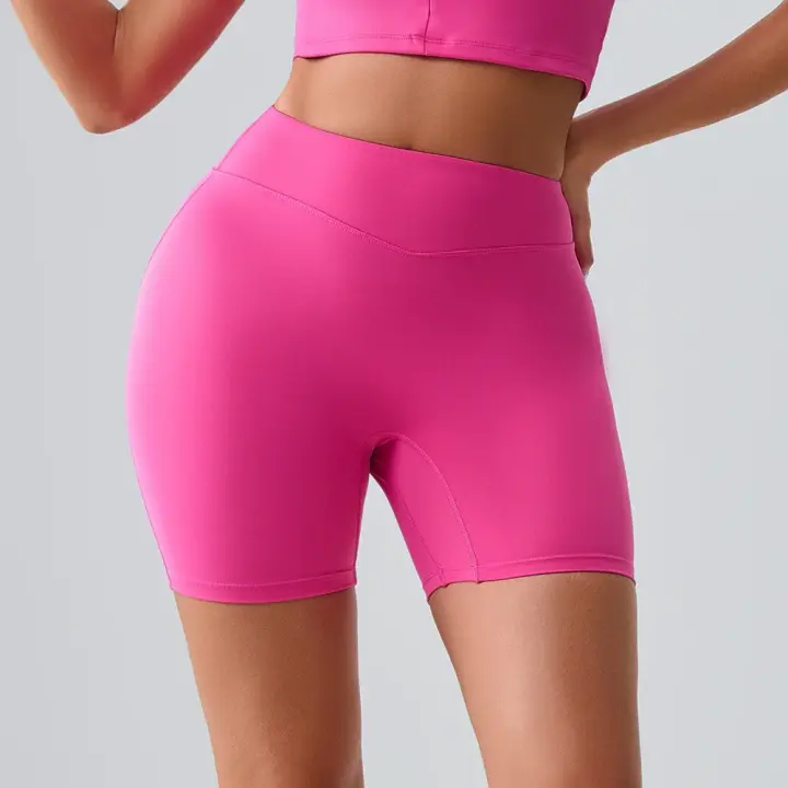 Pantalones cortos de Yoga para mujer, cintura alta, levantamiento de glúteos, entrenamiento, medias deportivas, Control de barriga, gimnasio, correr, pantalones elásticos, pantalones cortos deportivos informales - 1