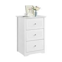 Mesita de Noche con 3 Cajones Mesilla de Noche de Nórdico para Dormitorio Mesita Auxiliar Minimalista para Cama Blanco - details 13