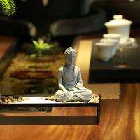 Pequeños monjes budistas, figuritas de budismo tibetano, estatua de piedra de Buda, adorno de coche de jardín, meditación, decoración del acuario del hogar - details 3