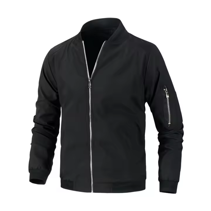 Chaqueta Bomber de Moda Casual para Hombres Material de Poliéster Cierre de Cremallera - 1