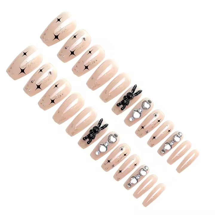 Uñas postizas translúcidas cuadradas largas, material ABS suave para uñas y piel, manicura para principiantes - 1