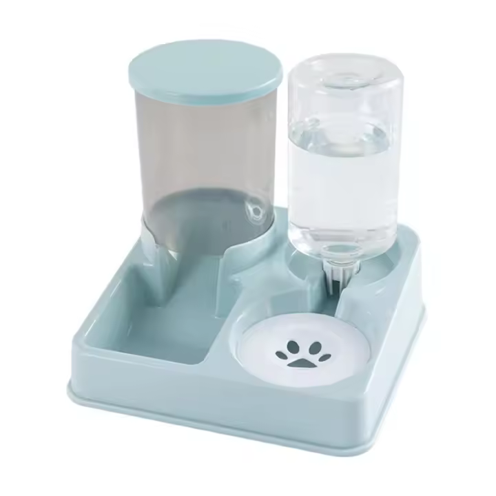 Dispensador de Agua Automático para Gatos Alimentador de Comida y Agua 2 en 1 Inclinable - 1
