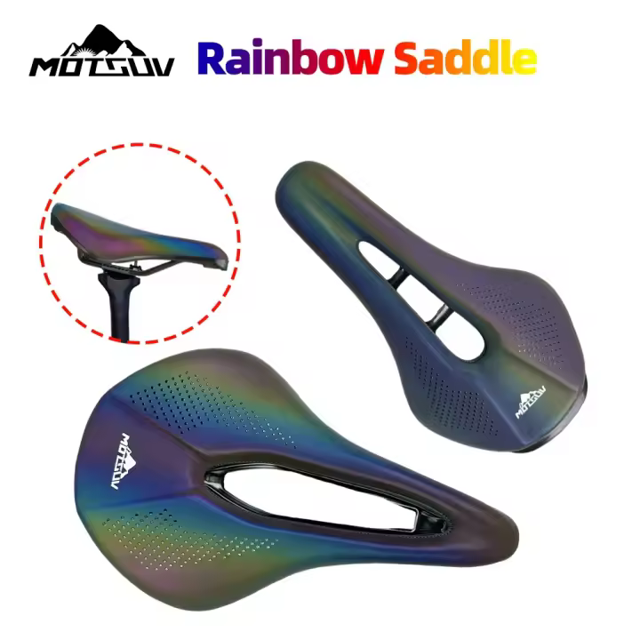 Asiento de bicicleta MOTSUV con cubierta de cuero PU de silicona suave y cómodo para carretera y montaña resistente a los golpes - 1