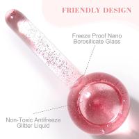 Rodillo de hielo para cara, masajeador facial, cuidado de la piel, globo de enfriamiento para cara, cuello y ojos, Reduce hinchado y arrugas, dorado - details 4