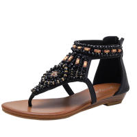 Sandalia 588-3 Holiday Clip on para mujer 2025 Verano Nuevas sandalias romanas de diamante con tacón inclinado a la moda y versátiles - details 1