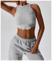 Top Deportivo de Yoga para Mujer Gimnasio Crop Tops Sin Costuras Uso en la Calle Cuello Redondo Manga Corta Secado Rápido Ideal para Primavera/Verano - details 19
