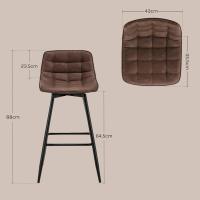 Silla de Cocina Alta con Resalto Paquete de 2 Marco de Metal Asiento de Cuero Sintético - details 2
