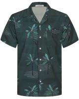 Camisa hawaiana de moda de verano, camisa casual de playa Aloha con estampado de cocoteros y botón grande de manga corta 6XL para hombre - details 12