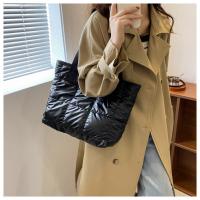 Moda señoras Tote bolsos de gran capacidad de algodón acolchado bolsa de compras rombo bolso portátil acolchado sólido para viajes de ocio - details 14