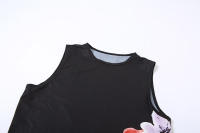 BUNO-Conjunto de 2 piezas de flores de gato extraño para mujer, camisetas sin mangas elegantes y sexis + faldas de cintura alta, ropa de calle ajustada a juego, trajes elásticos - details 13