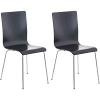 Juego de 2 Sillas de Espera Pepe I Sillas para Visitas con Asiento de Madera Ergonómico I Set 2X Sillas de Conferencia Color:, Color:Negro - details 2
