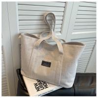 Bolso de mano de tela de cáñamo para mujer, bolso de hombro espacioso, bolso de mensajero versátil con cierre de cremallera, con múltiples bolsillos, para lavar a mano o limpiar en seco - details 27
