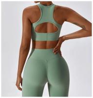 Sujetadores deportivos para mujer, ropa interior de alta intensidad para gimnasio, correr, Yoga, hermosa espalda seca, a prueba de golpes, sujetador de entrenamiento de canalé, Fitness sin costuras - details 12