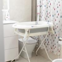 Bañera Bebe con Patas y Cojín Comoda, Facil de Guardar, con Tapón y Patas Antideslizantes - Bañera Bebé Plegable Portatil - Asiento Bañera Bebe - details 3