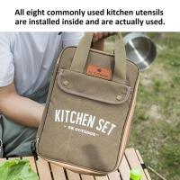 Juego de utensilios de cocina para acampada, utensilios de cocina portátiles con tenedores, 8 piezas - details 4