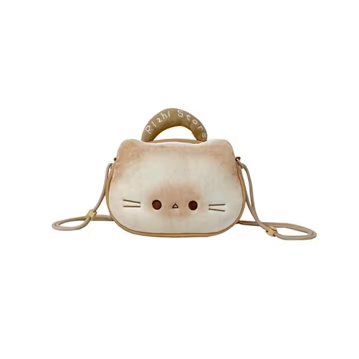 Bolsa con cremallera Kawaii Biscuit Cat Itabag Idol, billetera de almacenamiento de mercancías, bolsillo transparente, bolsa para artículos pequeños, bolsa de muñeca de algodón - 1