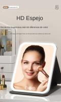 Espejo de maquillaje con luz LED, espejo de maquillaje, espejo de mesa giratorio, plegable y ajustable de 180°, adecuado para sala de estar, salón de belleza, SPA y hotel, espejo de maquillaje portátil - details 4
