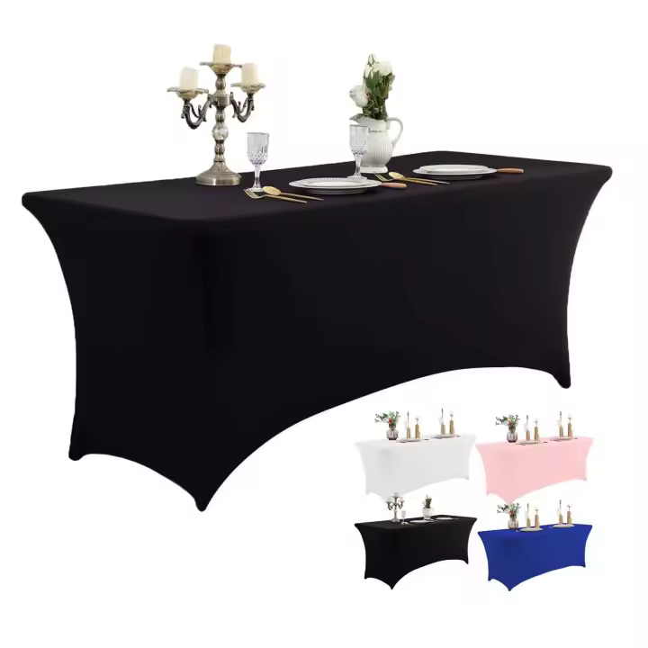 Manteles de Spandex Elásticos Cubierta de Mesa Rectangular para Hogar Material de Poliéster - 1