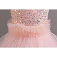 Vestido de noche para niños con flores, pasarela, princesa, niña, tul hinchado, presentadora, actuación de Piano - details 20